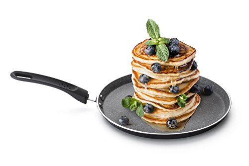 ROSMARINO Crepespfanne Induktion, Pancake Pfanne Premium Palatschinkenpfanne | Crepepfanne für Induktion 25 cm | Protein Pancakes Testsieger