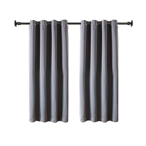 EASELAND Vorhang Blickdicht Vorhänge mit Ösen Thermogardinen Dekoschals Verdunkelungsvorhänge Isolierung Undurchsichtig Verdunkelungsvorhänge für Zimmer 2er-Set 175 x 140 cm, Dunkelgrau