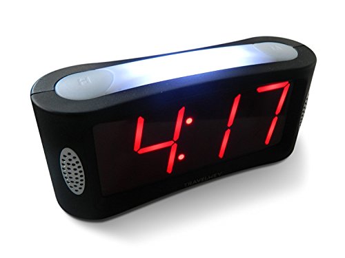 Travelwey Digitaler Wecker - netzbetrieben; Einfach zu bedienenender Wecker mit großem Nachtlicht; Nicht tickend; Schlummer-Modus; Helligkeitsdimmer; gut lesbares Display mit roten Ziffern