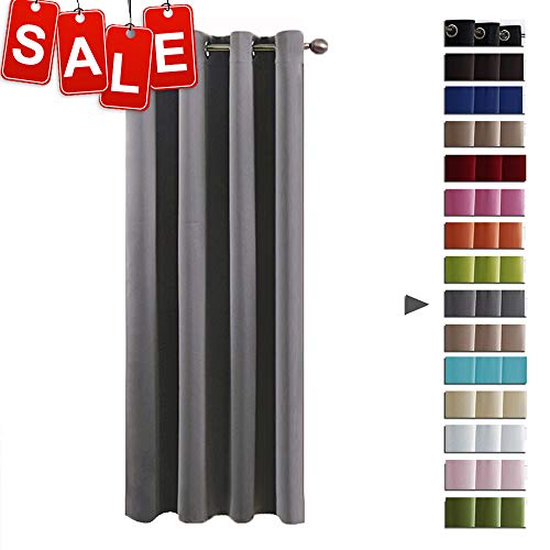 PONY DANCE Gardinen Blickdicht Grau - Verdunkelungsvorhang für Weihnachten Fenster Vorhänge Kälteisolierende Gardine Thermovorhang Ösenschal, 1 Stück H 158 x B 132 cm