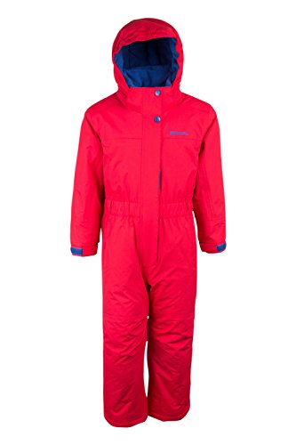 Mountain Warehouse Cloud All In One Schneeanzug für Kinder - Wasserfest, versiegelte Nähte, Winter-Jumpsuit mit Fleecefutter - Ideal für Camping bei kaltem Wetter Rot 104 (3-4 Jahre)