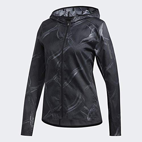 adidas Performance Own The Run Graphic Laufjacke Damen dunkelgrau/schwarz, M