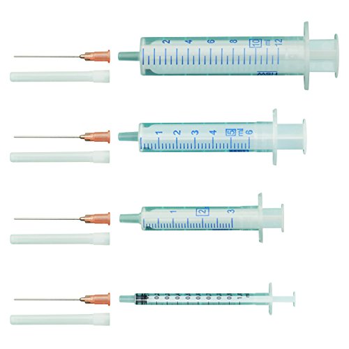 Spritzen-Set: 1ml, 2ml, 5ml, 10ml, je 1x: Einmalspritzen mit stumpfer Nadel verschiedene Größen für E-Liquid Aroma, Hobby, Modellbau und Heimwerk