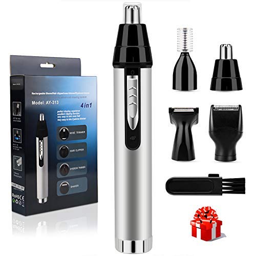 Nasenhaarschneider, kungfuren 4 in 1 Nasenhaartrimmer Herren Frauen Nasen- und Ohrenhaarschneider Wiederaufladbar Bart Trimmer Koteletten Trimmer Augenbrauen Trimmer Elektrischer