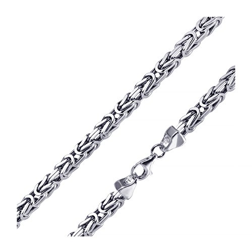 MATERIA 925 Silber Königskette Herren Halskette 3,5mm 40,5g diamantiert rhodiniert 45 50 60 70cm + Schmuck Box #K56, Länge Halskette:50 cm