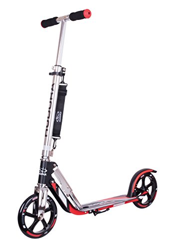HUDORA Big Wheel Scooter 205 - Das Original, Tret-Roller klappbar - City-Scooter - 14724, schwarz/rot