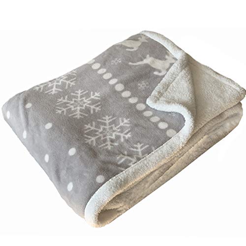 JEMIDI Kuschel Lammflor Kuscheldecke SCHWER!! Sherpa Wohndecke Sofadecke Felldecke Kuschel Couchdecke Woll Decke (220cm x 180cm, Norweger Hellgrau)