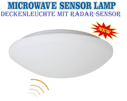 Trango Deckenleuchte Wandleuchte mit Radar Bewegungsmelder Sensorleuchte Automatikleuchte Automatiklampe Echtglas TGMV360L