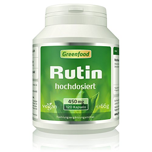 Greenfood Rutin, 450mg, hochdosiert, 120 Kapseln, vegan