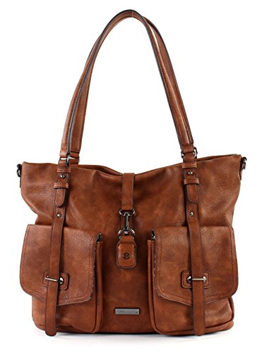 Tamaris Damen Handtasche mit praktischer Fächereinteilung by, Cognac, 0