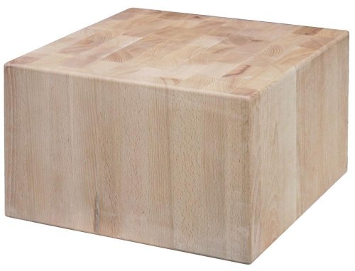 Contacto Edelstahl Hackblock Weissbuche ohne Untergestell 30 x 30 x 20 cm