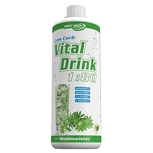 Best Body Nutrition - Low Carb Vital Drink, Waldmeister, 1000 ml Flasche