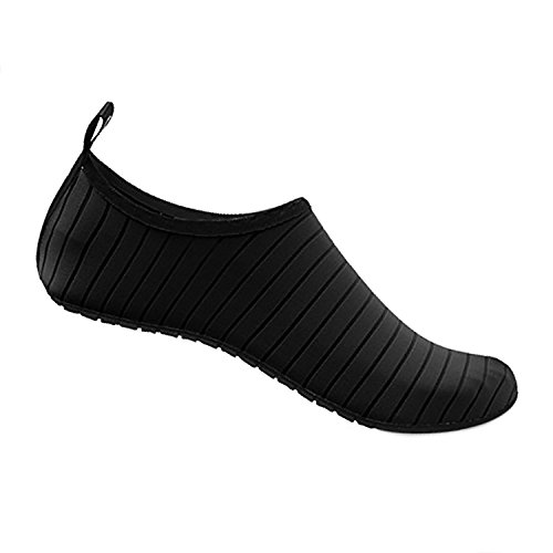 Yidarton Wasserschuhe Strandschuhe Badeschuhe Damen Herren Schwimmschuhe Surfschuhe Aquaschuhe Barfuß Schuhe für Wassersport Pool Yoga（Schwarz，41EU）