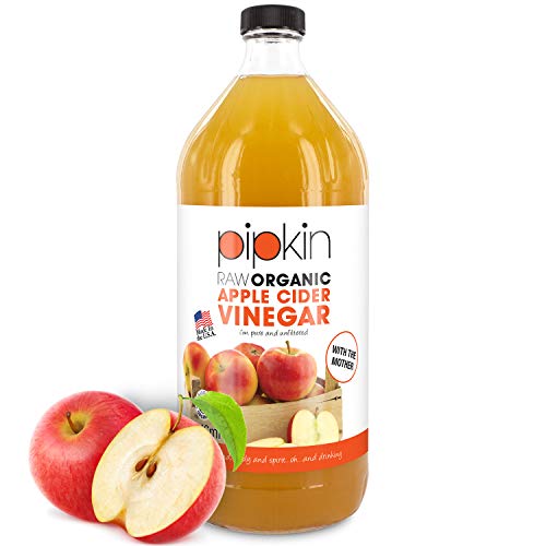 Pipkin 100% rohes Bioapfelessig, mit der Essigmutter, rein, unverarbeitet und ungefiltert, für Veganer und Vegetarier geeignet, koscher 473ml oder 964ml (964ml (Glasgefäß))
