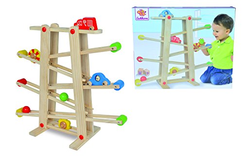 Eichhorn 100002029 - GroßŸe Rollbahn aus Holz, 7-teilig, 67 x 56 cm, mit 6 verschiedenen Rollelementen
