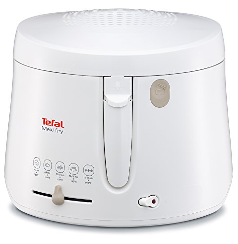 Tefal Maxi Fry FF1000 Fritteuse (1900 Watt, regelbare Temperatur, wärmeisoliert, 1 kg Fassungsvermögen) weiß