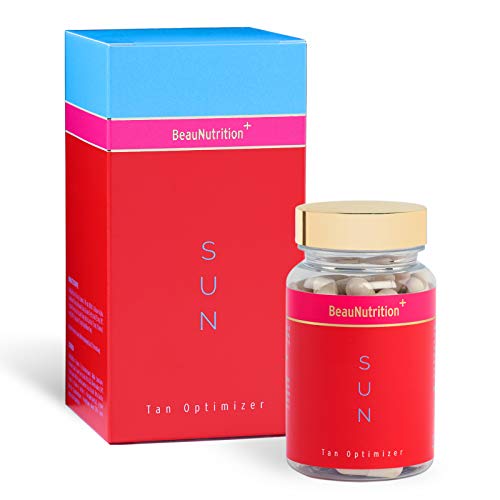 BeauNutrition Sun Tan Optimizer Kapseln mit Beta Carotin, Acai, OPC, Vitamin C & E, Kurkuma, Liponsäure, Goldtüpfelfarn, Ringelblume, Lycopin, Grüner Tee