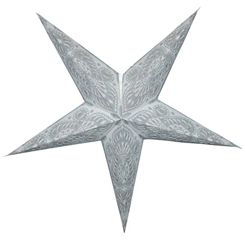 Freak Scene Papierlampe Stern, Modell: 5zackig weiß, grau 40 cm
