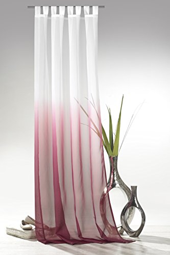 heimtexland  Schlaufenschal mit Farbverlauf in Beere HxB 245x135 cm Voile transparent - ÖKOTEX geprüft - Gardine Vorhang Dekoschal pink Typ501
