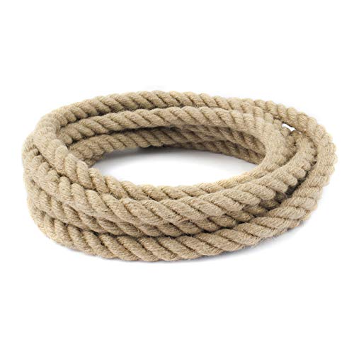 5m JUTESEIL 20mm Naturfasern Absperrseil Jute Tauwerk gedreht Hanf Tau Seil Tauziehen Handlauf