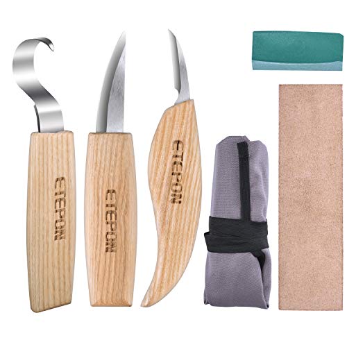 ETEPON Schnitzmesser, Wood Carving Tools Set Knifes for Spoon Carving ET014