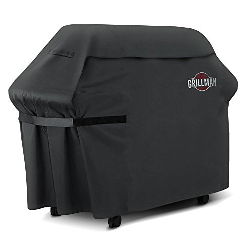 Grillman Grill Abdeckhaube, Grillabdeckung Wasserdicht BBQ Cover Schutzhuelle Haube Grill Abdeckplane für Brinkmann, Char Broil, Holland and Jenn Air (147x61x122cm) —Schwarz
