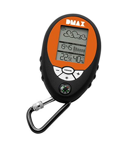 DMAX Mobile Wetterstation 6in1, Schwarz / Orange, 9,2x6x2 cm