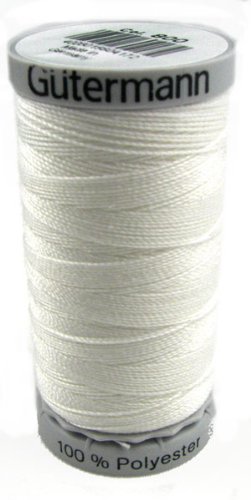 Gütermann Garn Extra Stark Nähgarn Polyester 100m Nähmaschinengarn Universal Reißfest UV Beständig (Weiß, 1)