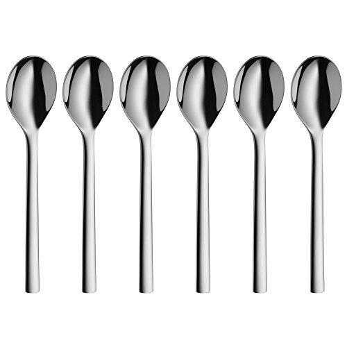 WMF Nuova Kaffeelöffel Set, 6-teilig, Kaffeelöffel, spülmaschinengeeignet, L 13,5 cm, Cromargan Edelstahl poliert