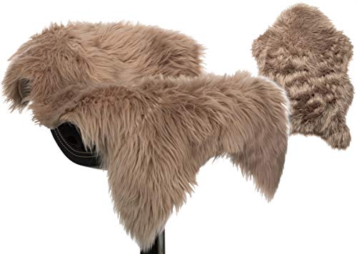 Brandsseller Kunstfell Teppich Läufer Bettvorleger Auflage - Lammfelloptik und Supersoft - (55 x 80 cm, Taupe-Beige)