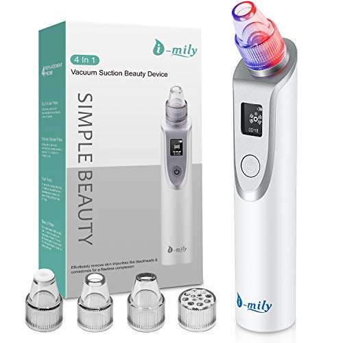 Mitesserentferner mit LCD-Anzeige und IPL-Behandlung, Mitesser Sauger Porenreiniger I-MILY Mitesser Entferner Elektrisch Poren Reinigung Sauger für Gesichtshaut Behandlung | Deutsche Anleitung (blau)