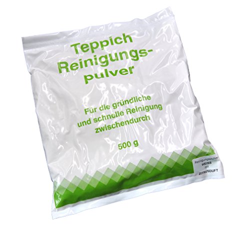 Teppich Reinigung Pulver, weiss, mit Zitrusduft, 500g, 3 Jahre haltbar