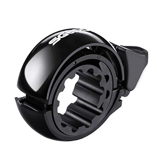 SGODDE Fahrradklingel Laut, O Design Fahrradglocke für Alle Fahrrad Lenker, Q Bell Radfahren Fahrrad Glocke MTB Mountainbike Alarm Horn Ring, für 22.2-31.8mm Lenker Schwarz