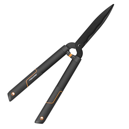 Fiskars SingleStep Heckenschere, Mit Wellenschliff, Hochwertige Stahl-Klingen, Länge 60 cm, Mattschwarz, HS22, 1001433