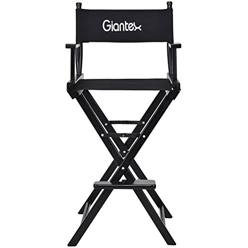 COSTWAY Hoher Regiestuhl Klappstuhl Faltstuhl Make-up Chair Schminkstuhl Holz klappbar faltbar