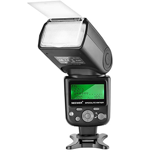 Neewer NW760 TTL Blitz Speedlite mit LCD Anzeige für Nikon D7200 D7100 D7000 D5500 D5300 D5200 D5100 D5000 D3300 D3200 D3100 D700 D600 D500 D90 D80 D70 und anderen Nikon Kameras