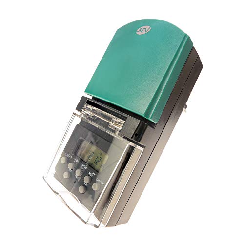 Zeitschaltuhr Aussenbereich digital 1 Stück – Outdoor Zeitschaltuhr mit vielen Programmen, Zufalls- und Countdown-Funktion schenkt Zeit und spart Strom – Komfort in Haus und Garten an 7 Wochentagen