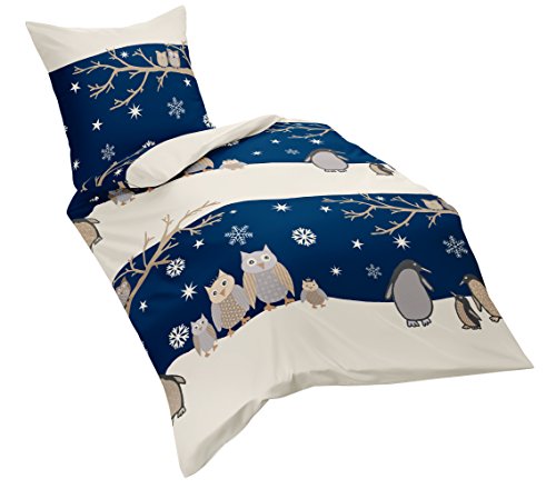 fleuresse 133120 Fb. 2 Soft Feinbiber Bettwäsche, 135 x 200 cm, highlandblau