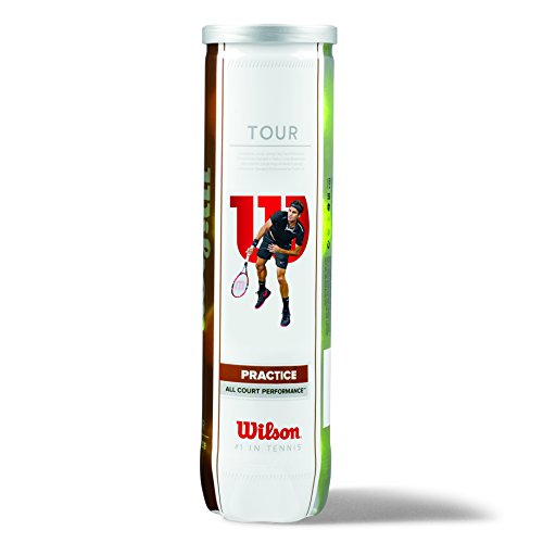 Wilson-Tennisball-Set, 4 Stück, All Court, Konstante und langanhaltende Spieldauer, Tour