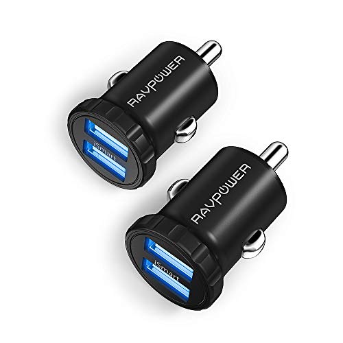 USB Auto Ladegerät 2 Pack, RAVPower 2-Port 24W 4.8A Mini USB Auto Adapter mit iSmart Technologie für iPhone X XR XS Max 8 7 6 Plus, iPad Pro Air Mini, Galaxy S9 S8 Plus, Huawei, HTC, Mp3 usw.