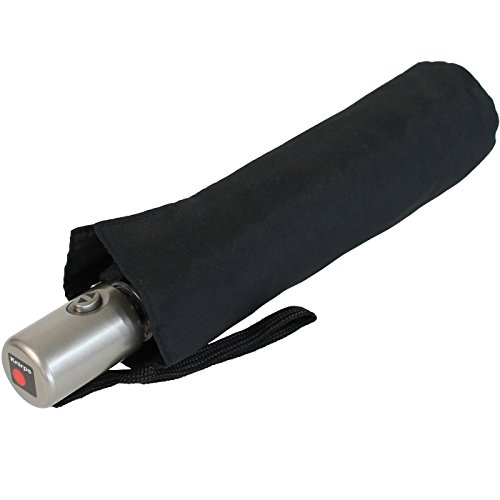 Knirps Regenschirm Slim Duomatic - klein und leicht mit Auf-Zu Automatik - black