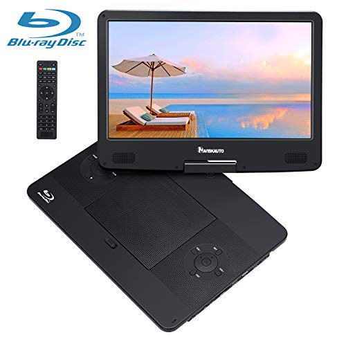 NAVISKAUTO 14' Tragbarer DVD Player Blu-ray 1920 * 1080 Full HD 1080P Video Auto Fernseher Kopfstütze Monitor mit HDMI Anschluss Drehbarer Bildschirm unterstützt Regioncode 2 Schwarz