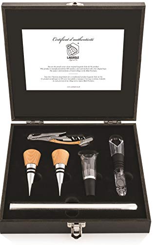 Laguiole Style de Vie Korkenzieher-Set, Sommelier-Set, 6-teilig, Eichenholz