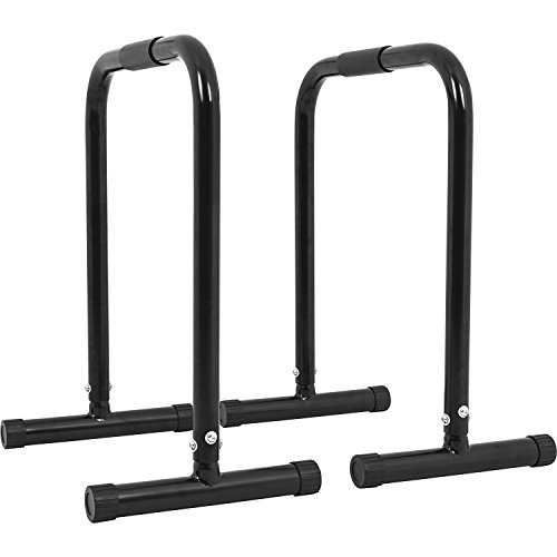 GORILLA SPORTS Dip Barren 2er Set Schwarz - Push Up Stand Bar bis 200 kg belastbar