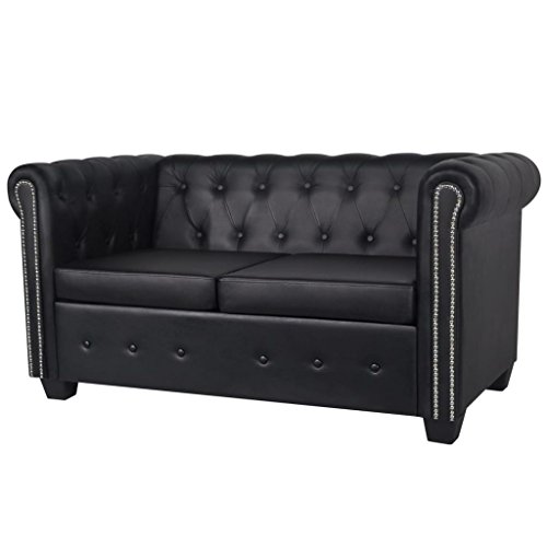 vidaXL Chesterfield Sofa 2-Sitzer Kunstleder Ledersofa Polstersofa Loungesofa