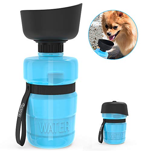 DADYPET Trinkflasche für Hunde, Hundeflasche, Hundetrinkflasche mit Trinkschale, auslaufsicher, wasserdicht, Outdoor, 520ml
