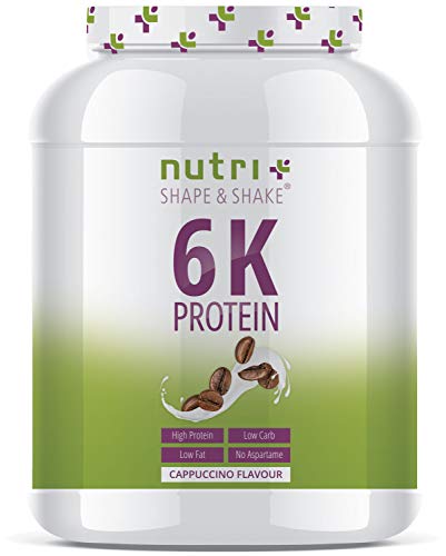 EIWEIßPULVER CAPPUCCINO 1kg - Nutri-Plus Shape & Shake  Eiweiß mit Koffein - Mehrkomponenten Protein Pulver - ohne Laktose - In Deutschland hergestellt - ideal zum Muskelaufbau