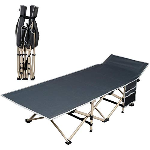 Yaheetech Campingbett Klappbett Angelliege klappbar mit Transporttasche bis 150 kg