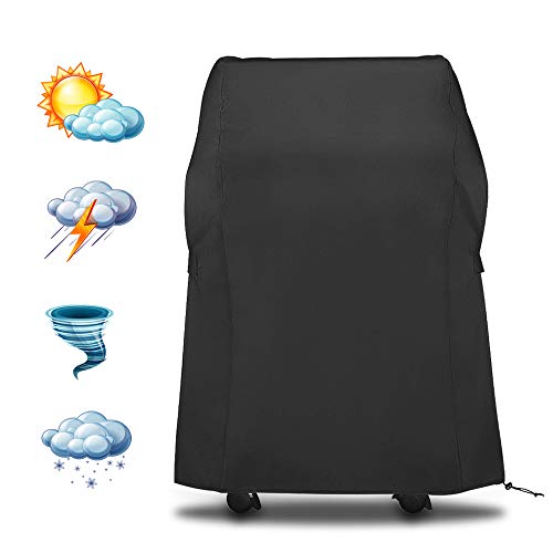 Nasharia Grill Abdeckhaube, BBQ Grill Abdeckhaube BBQ Grillabdeckung Wasserdicht Gasgrill Schutzhülle, Grillabdeckung Gasgrill Schutzhülle Abdeckhaube Haube 77 x 67 x 110cm Schwarz