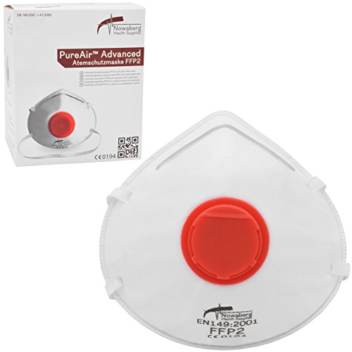 10x FFP2 Original Nowaberg Health Supplies PureAir Advanced Atemschutzmaske Staubschutzmaske